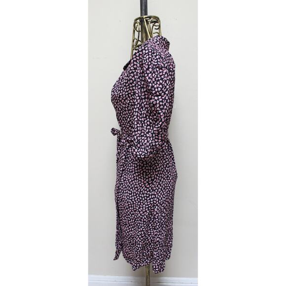 Rouje Louison Marine Heart Black Pink Wrap Mini Dress Size 34/US 2 - Picture 4 of 5